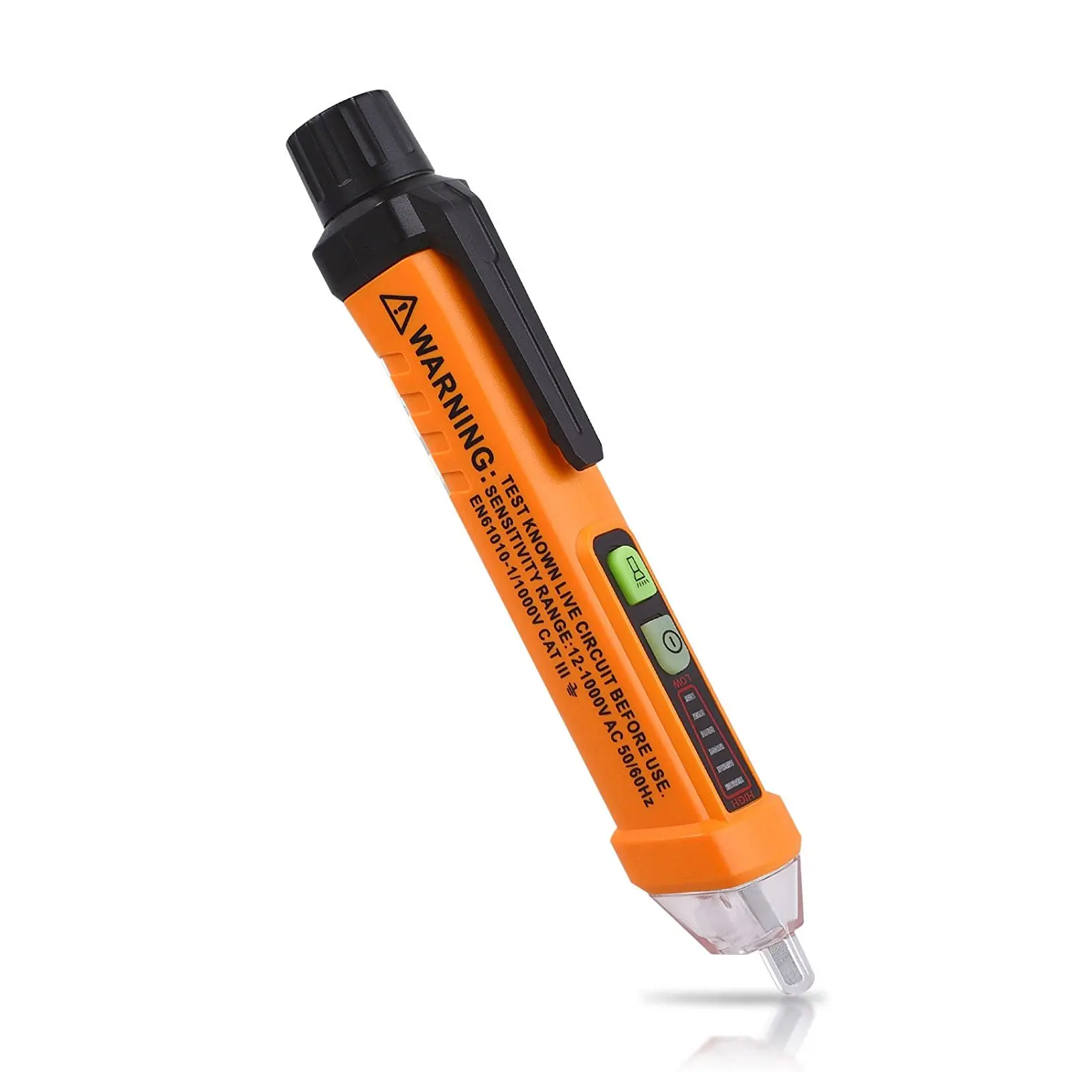 AUTOUTLET Voltage Tester Pen Non-Contact Electric Volt Alert AC Detector Sensor Pen 12-1000V with LED Flashlight (Batteries Included)