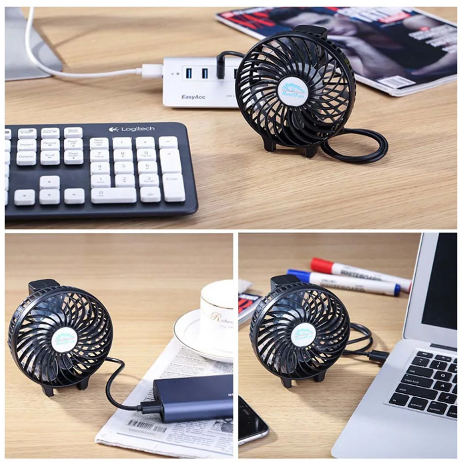 Electrical Mini Portable Usb Fan With Power Bank And Led Indicator