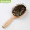 Soft nylon bristle round hair brush eco wooden pig hair brush manufacturer