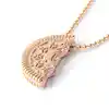 Gold Sandwich Cookies Lovely Lively Stainless Steel Pendant Necklace