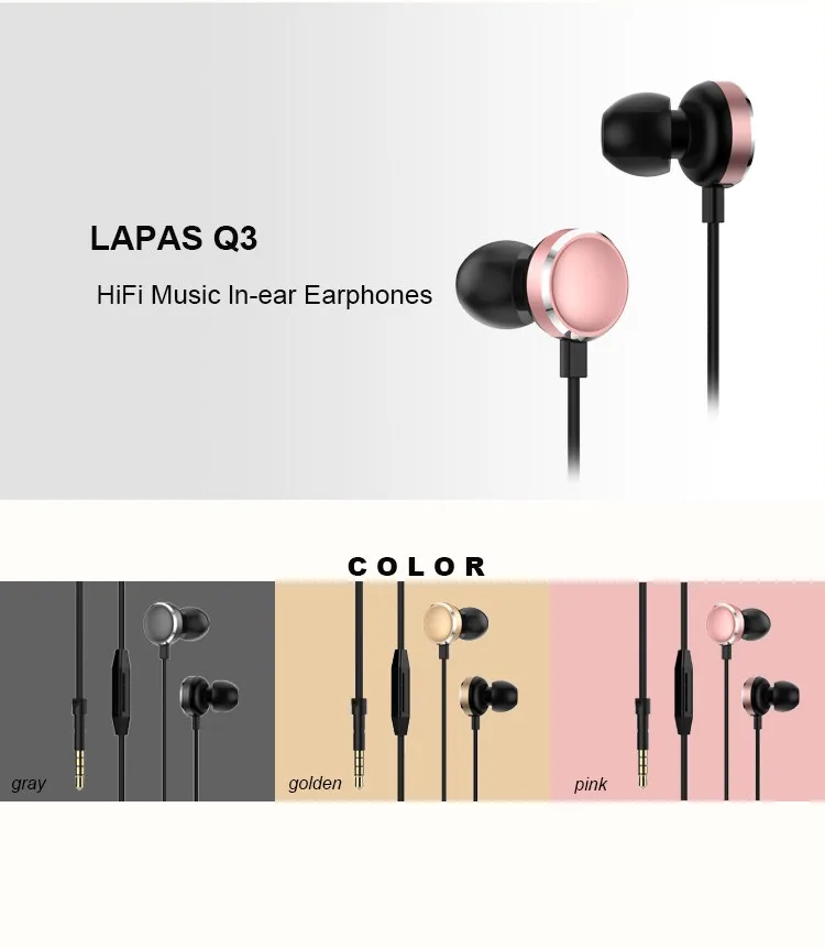 Comfortable Sounds Metal Earphone With Wired Headphones Earphone