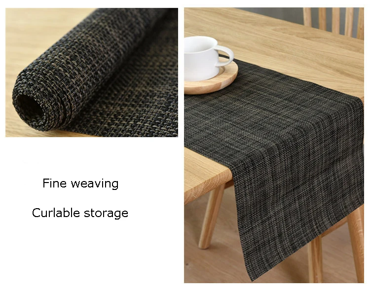 Nordic custom Japanese table runner solid color pvc rectangular insulation coffee table pad tablecloth modern minimalist