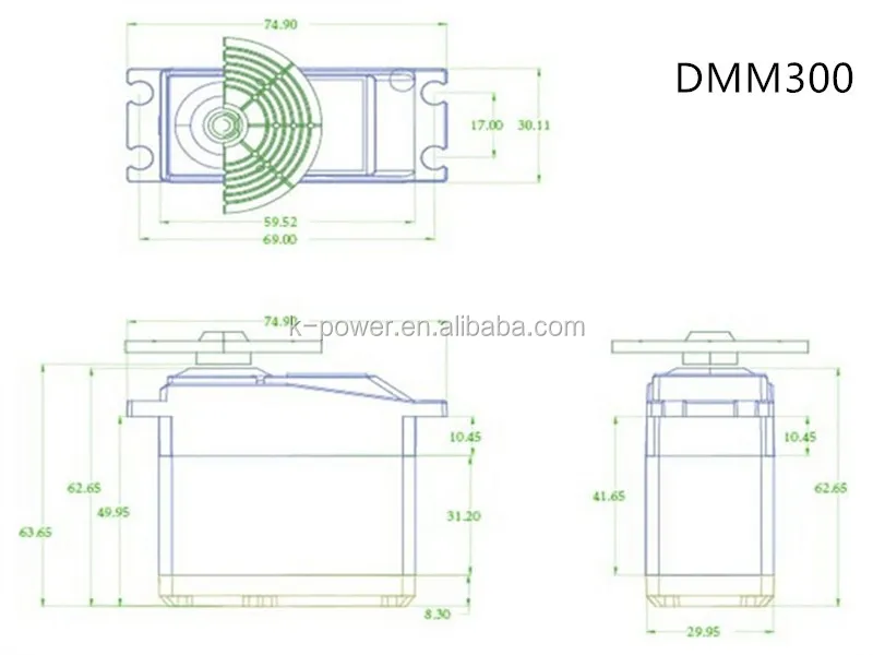 K-power DMM300 30kg High Torque Servo Motor