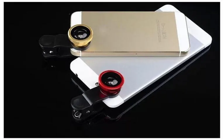 2016 New Mobile Phone Camera Extra Lens Fisheye Lens 3 in 1 Zoom Lens Good quality for iPhone Samsung HTC
