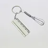 useful metal 5cm ruler key ring with an eggbeater
