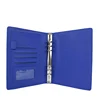 Luxury blue genuine saffiano A5 A4 Leather ring binder 6 rings compendium binder notebook binder