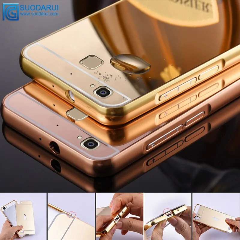 Mirror case For Samsung Galaxy J5 2016 J5108 aluminum 24k metal mirror hard back cover