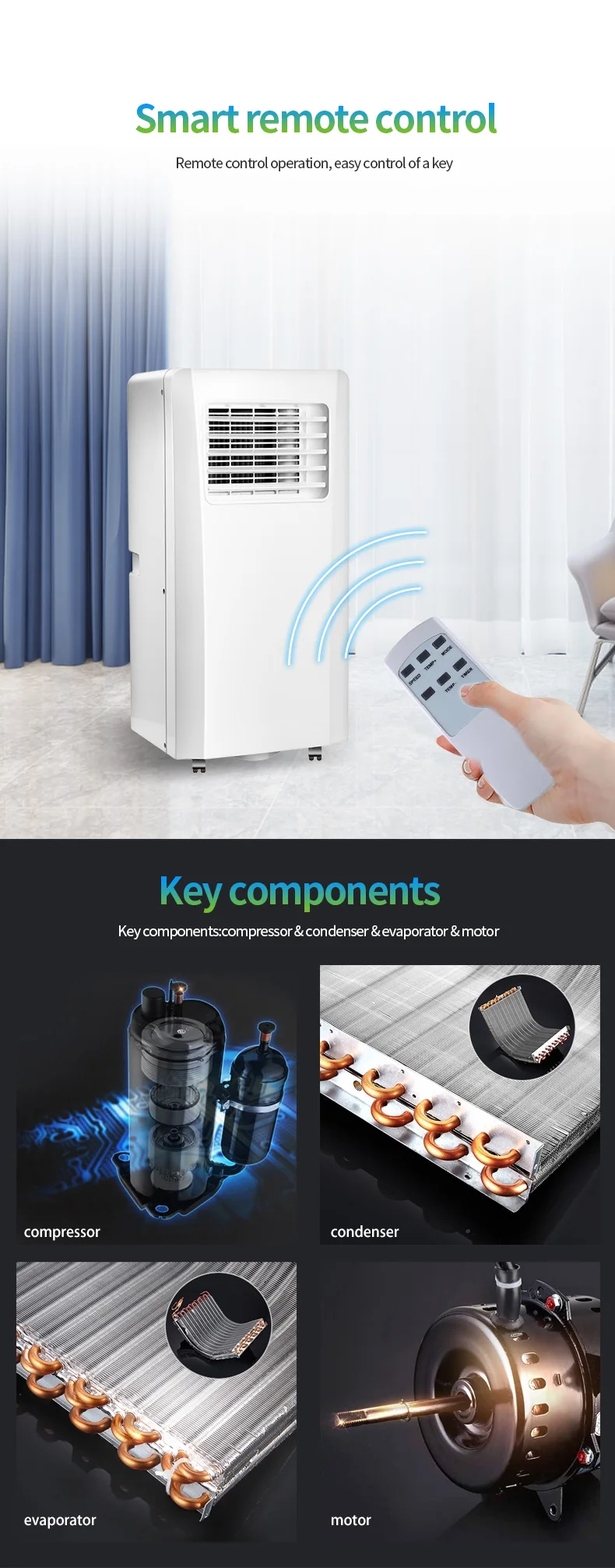 2020 Hot Sale Room Standing Air Conditioner Mini Portable Air ...