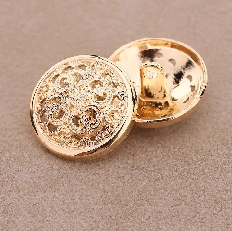 Wholesale Highquality Metal Coat Buttons Vintage Hollow Carved Coat