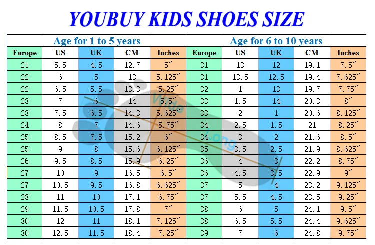 chinese shoe size to us child