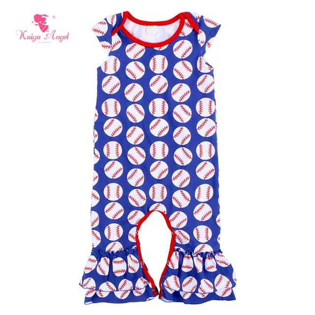 baby girl baseball romper
