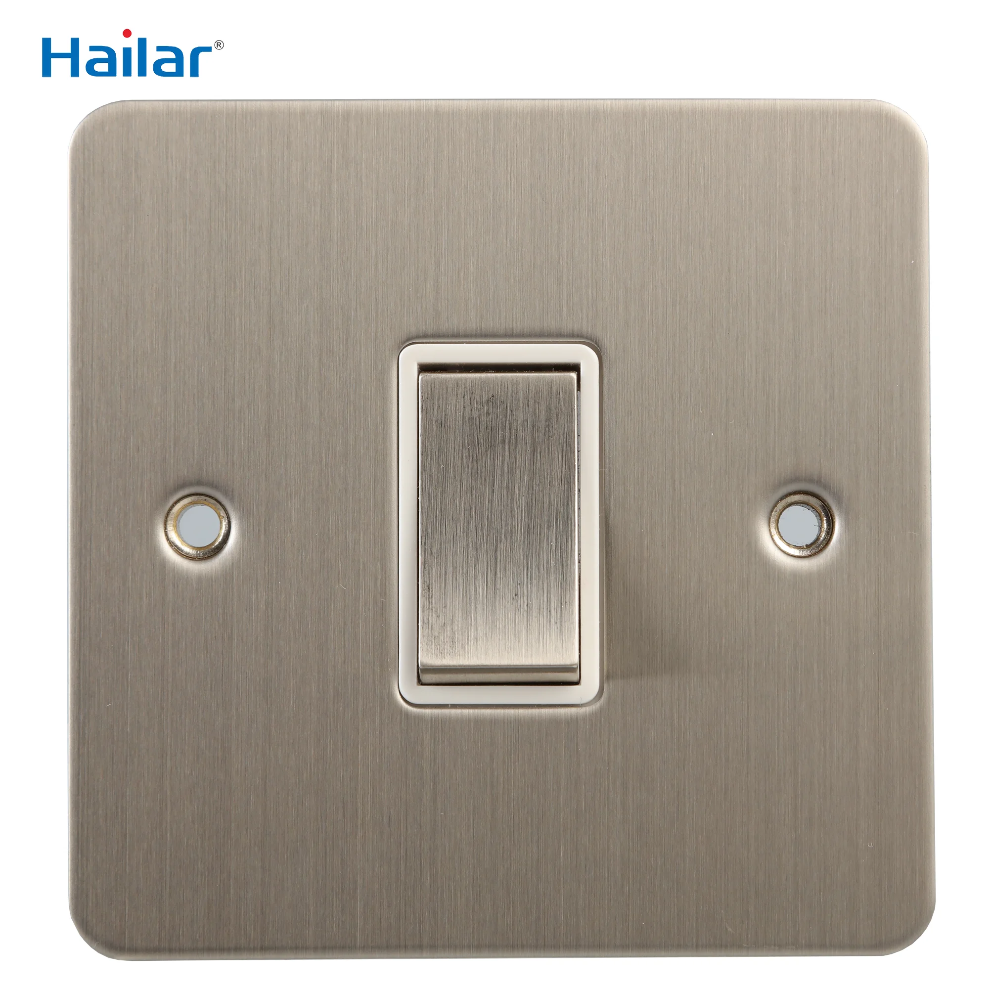 Hailar Wall Switch Uk Brushed Chrome 1 Gang 2 Way Modern New Hailar Wall Switch Uk Brushed Chrome 1