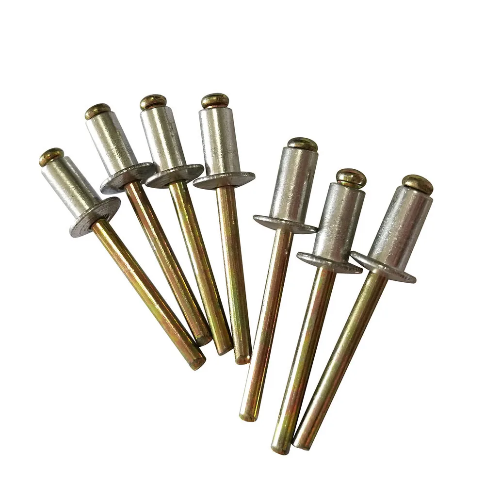 оснащены шаровидной головкой. заклепка больших диаметров. заклепки 3,2х8 алюминий/сталь, оцинк. заклепка вытяжная дин 7337 а2 3,2х8. 4 мм.