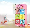 10 cubes pink color cheap folding plastic cupboard wardrobe closet