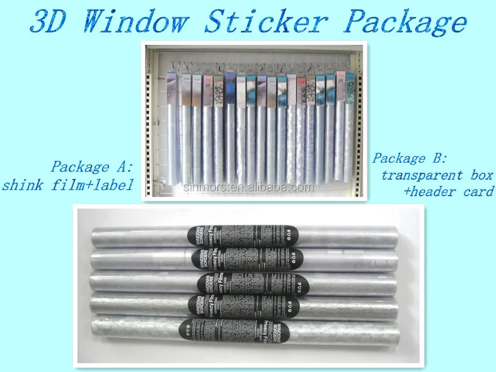 Top Quality Decorative Tempered Window Sticker Uv Resistant 3d Static