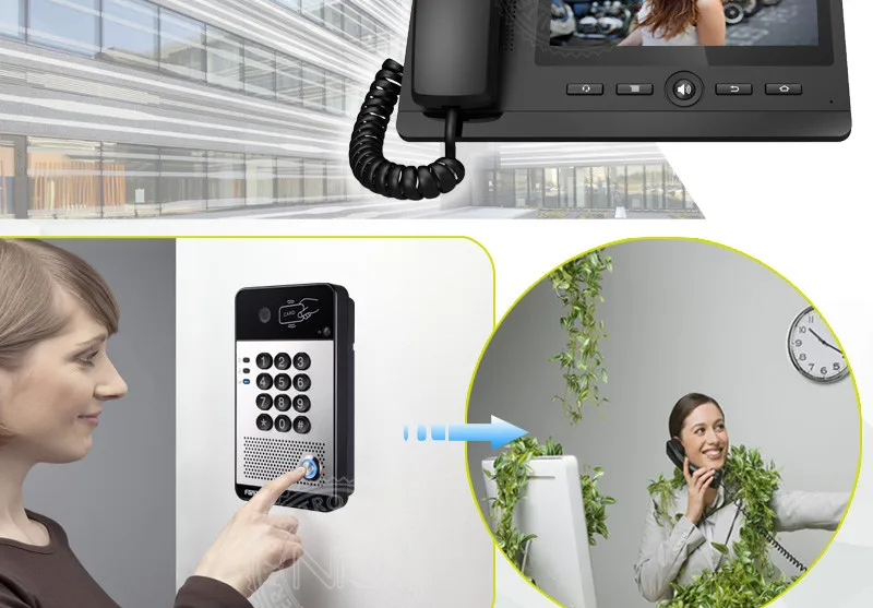 Automatic door lock system for apartment video door phone with access control VoIP telephone
