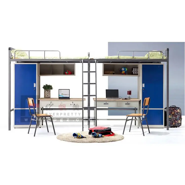 New Style And Good Looking High School Iron Bunk Bed With Desk And