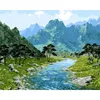 CHENISTORY DZ1511 Paint By Numbers Landscape Green Mountains And Rivers No Frame For Kits
