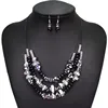 Bohemian Crystal Beaded Necklaces Women Sets Statement Multilayer Collar Necklace Earrings Jewelry Sets Accessories