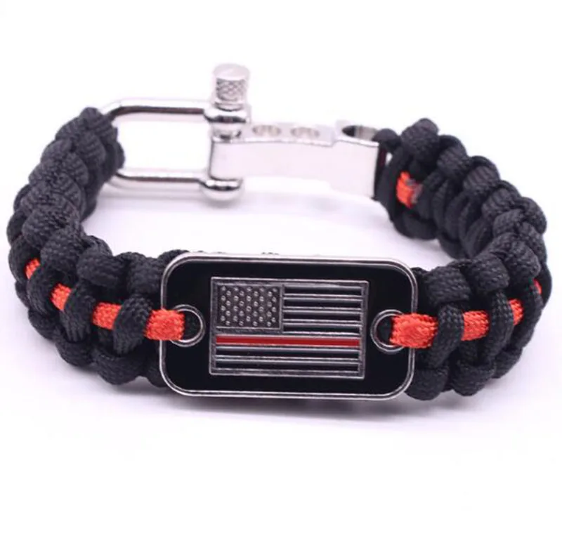 Usa Flag Survival Paracord Bracelet Outdoor Camping Climbing Emergency Rope 7strand Paracord Diy