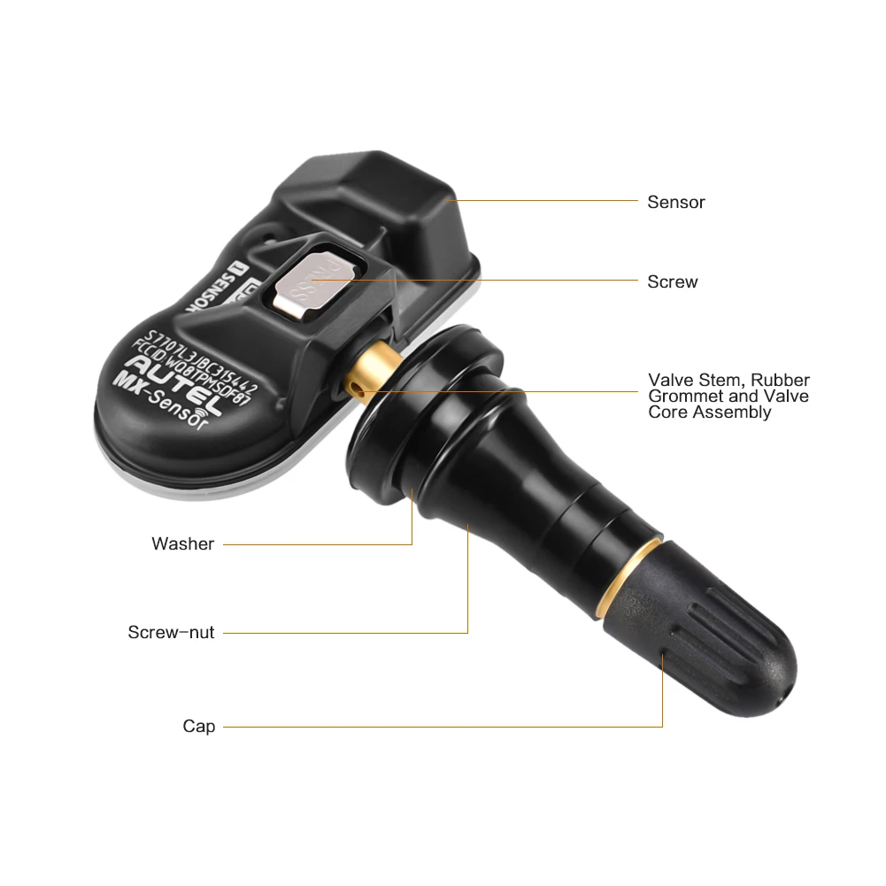 New Arrival Autel Tpms Sensor 433mhz/315mhz Rubber Values 2 In 1 Mx