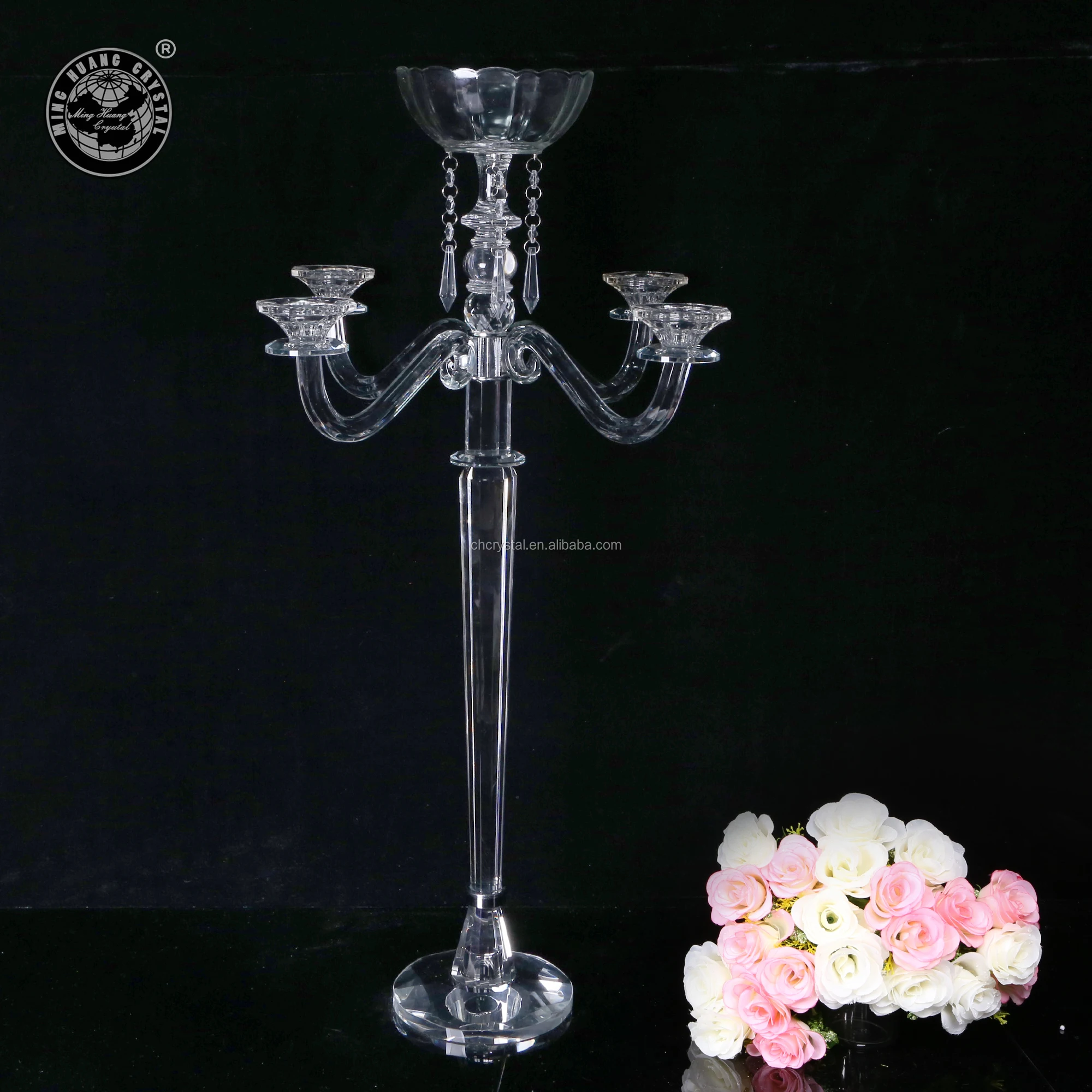 Mh 1580 Crystal Wedding Chandelier Flower Stand Candelabra Wedding