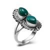 Artilady Natural Moonstone Ring 925 Silver Ms. Bohemia Adjustable Turquoise Labradorite Ring Gift