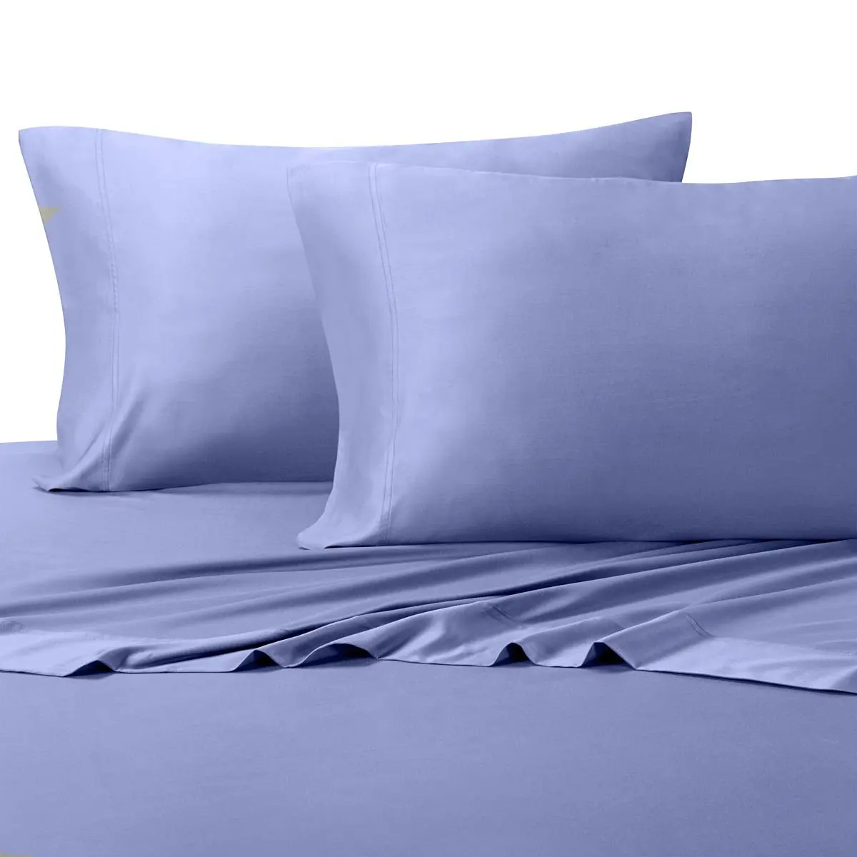 Silky and Soft Bamboo Blend Sheets, 60% Viscose from Bamboo / 40% Cotton Hybird Weave Sheet Set, Hypo-Allergenic, 18" Pockets, Periwinkle, 3 Piece Twin Extra Long (Twin XL) Size Deep Pocket Sheet Set