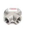 1/8" NPT Female Stainless Steel Pipe Thread 4-Port Connector Fitting