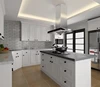 high end kitchen cabinet with white quartz worktop ,modern design solid wood kitchen