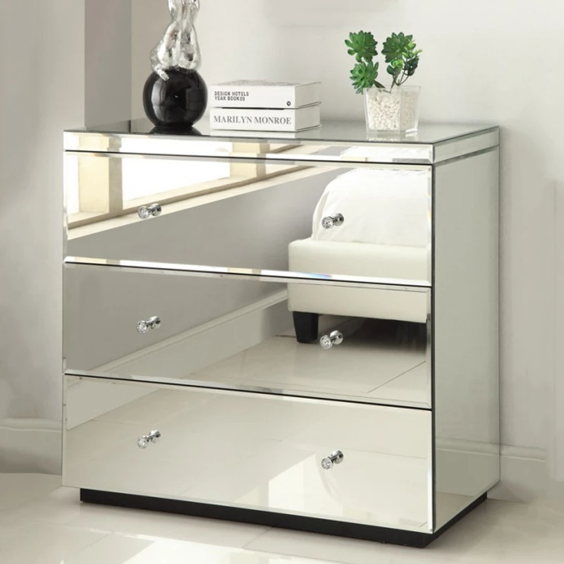 Modern Bedroom Mirrored 3 Drawer Chest Of Drawers Buy Chest Of