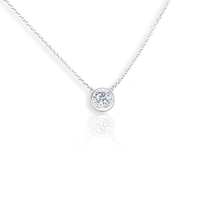 silver moissanite pendant