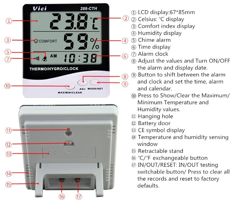 Настроить часы атлас. Temperature Clock humidity инструкция. Инструкция Clock/humidity HTC-1 на русском temperature.