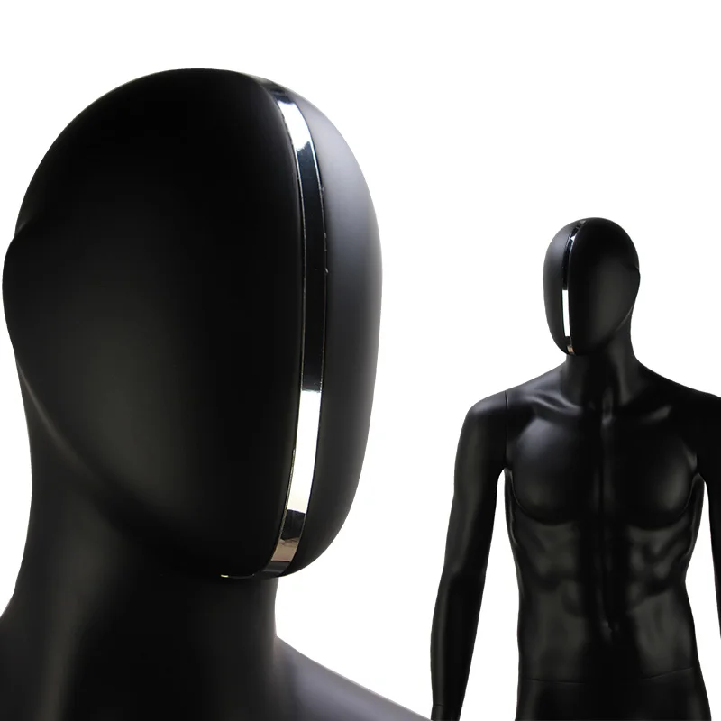 Good Quality Fiberglass Full Body Mask Head Black Ghost Stand Male