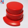 Custom logo printed red cute hand pressed plastic round no pin stapleless stapler