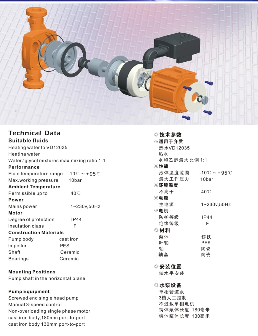 HIGH EFFICIENCY ENERGY SAVING CIRCULATION PUMP, A CLASS CIRCULATION