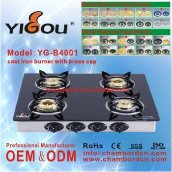 Kitchen Burner Gas Stainless Steel Bbq yg b4101 stainless steel bbq gas stove parts names gas cooker with glass