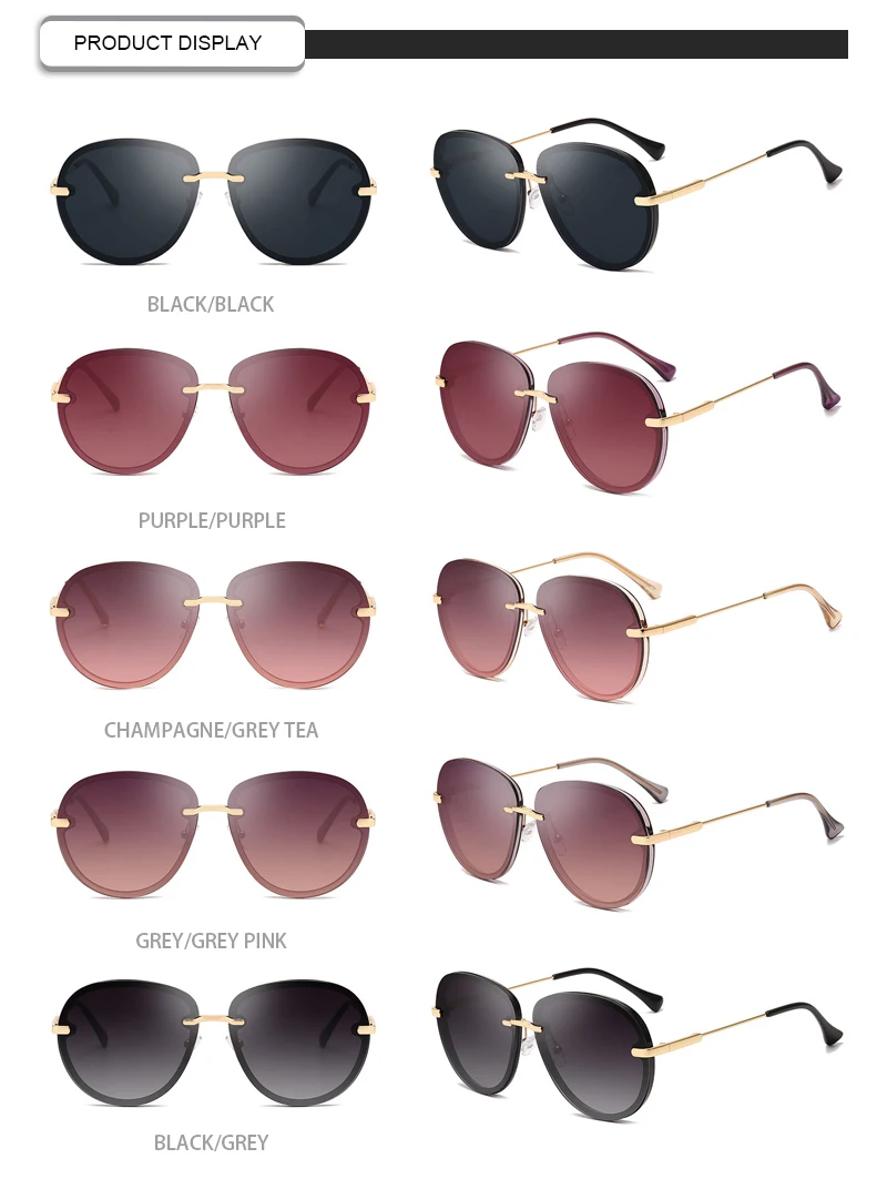 2019 High Quality Gradient Round Frame UV400 Women Female Sunglasses