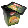 1L IML Square High Quality Colorful Plastic Ice Cream Tub and Lid, Frozen Plastic Ice Cream Box Have Cover