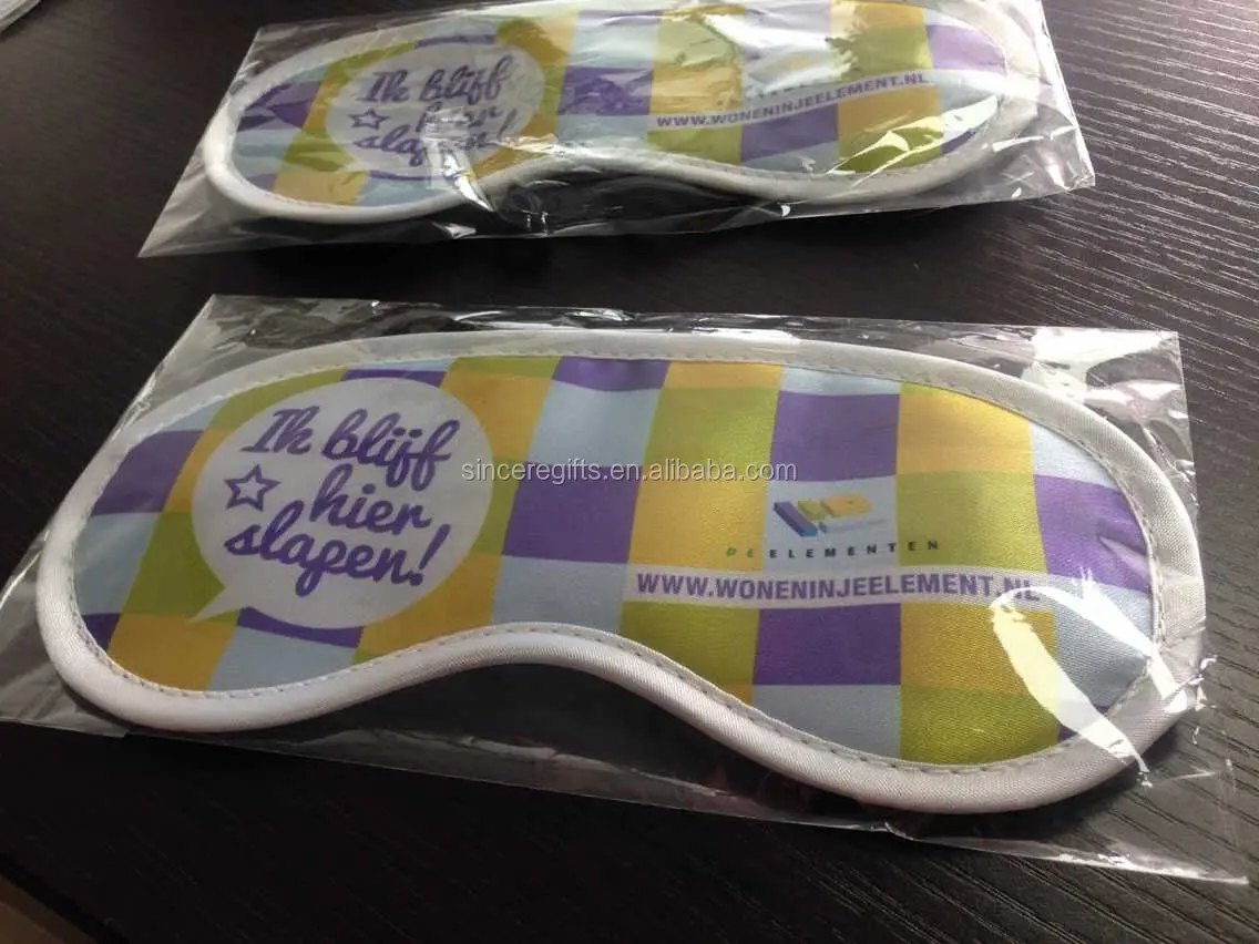 Sleeping Eye Mask Promotional Cheap High Quality Satin Printing Cotton 1pcs/opp Bag 18.5*8.5cm