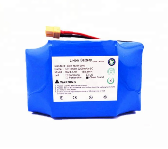 Rechargeable Hoverboard Replacement Battery 36v 3.6ah 4.4ah 4ah 3ah
