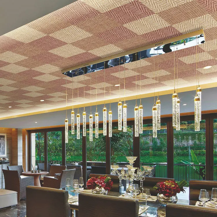 MCM weaving fireproofing ultralight flexible ceiling tiles for indoor decoration