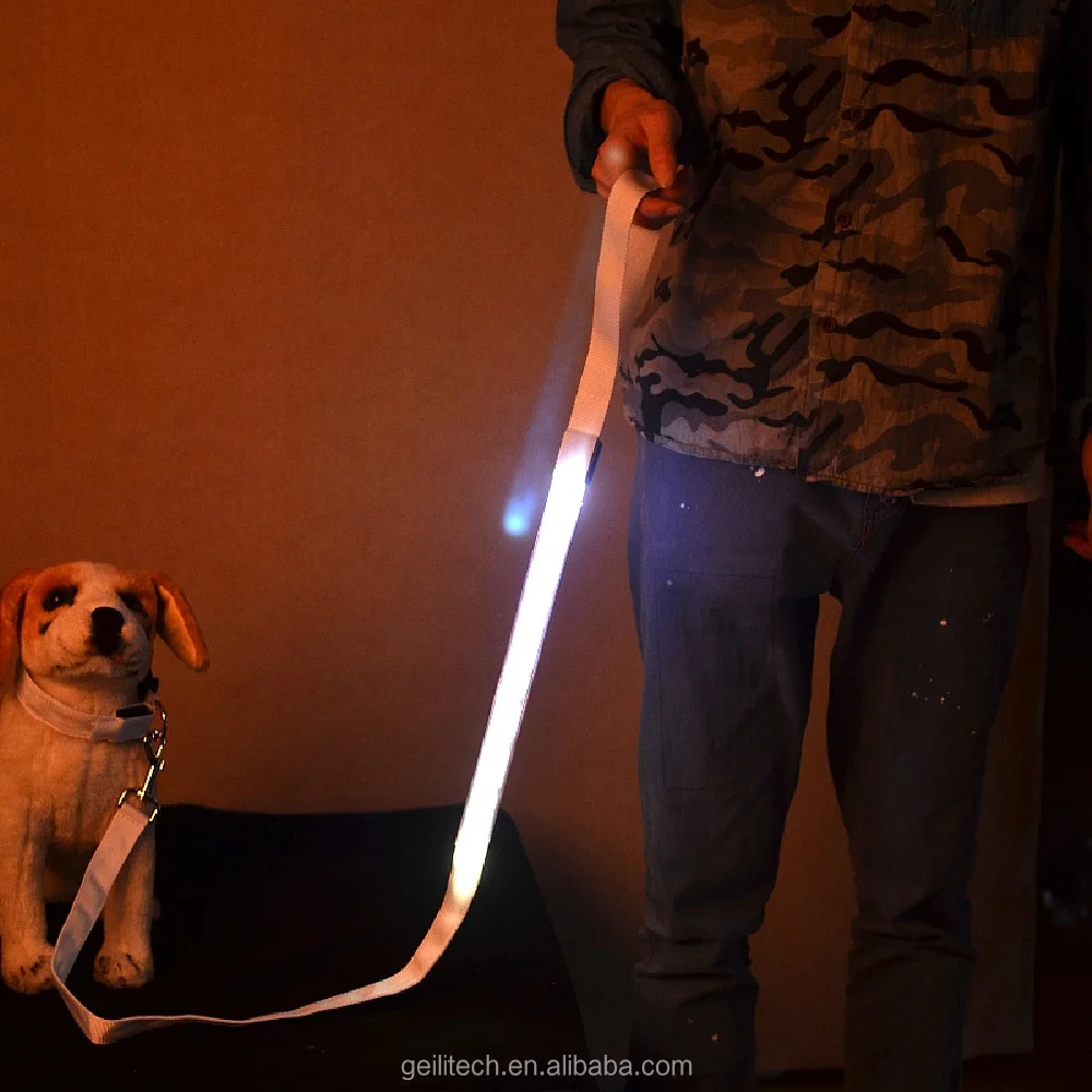 Free Shipping Pet Dog Cat Reflective Nylon Night Safety Led Dog Leash