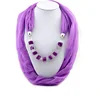 Necklace infinity pendant scarf with beads pendant chiffon fabric with acrylic accessories