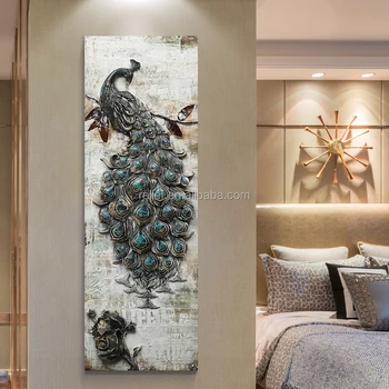 Chinese Handmade 3d Beautiful Peacock Home Wall Oil Painting For Decoration Y412114 Buy New Design Wall Decoration Oil Painting Oil Painting For