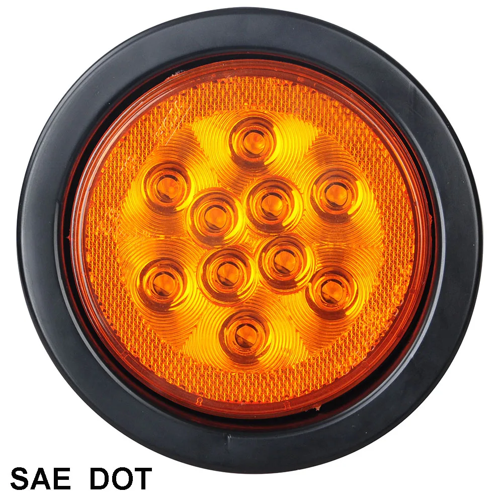 4 Inch Round Led Light Stop/tail/turn W/ Reflex Lens 4" Led Trailer