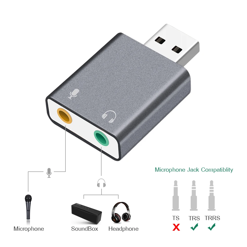 External Usb Sound Card Portable Hifi Magic Voice 7.1ch Microphonein