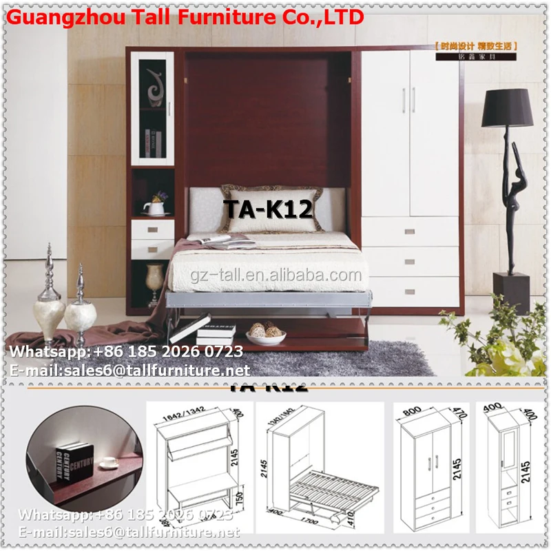 High Quality E Saving Furniture Wall Bed Murphy With Desktop High Quality E Saving Furniture Wall Bed Murphy With Desktop Computer Table And Bookshelf