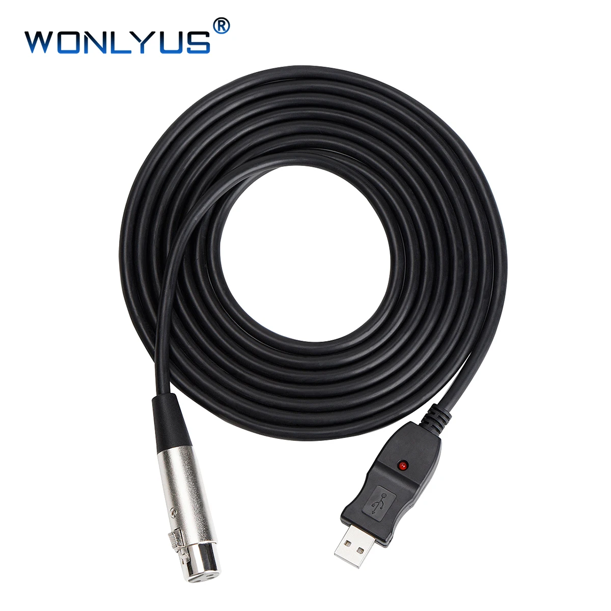 10ft/3m Usb To Xlr Microphone Instrument Karaoke Cable 3 Pin Xlr Female