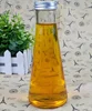 Unleaded glass cone shape 320ml 350ml wishing current bottles empty yoghourt beverage candy bottles with screw cap